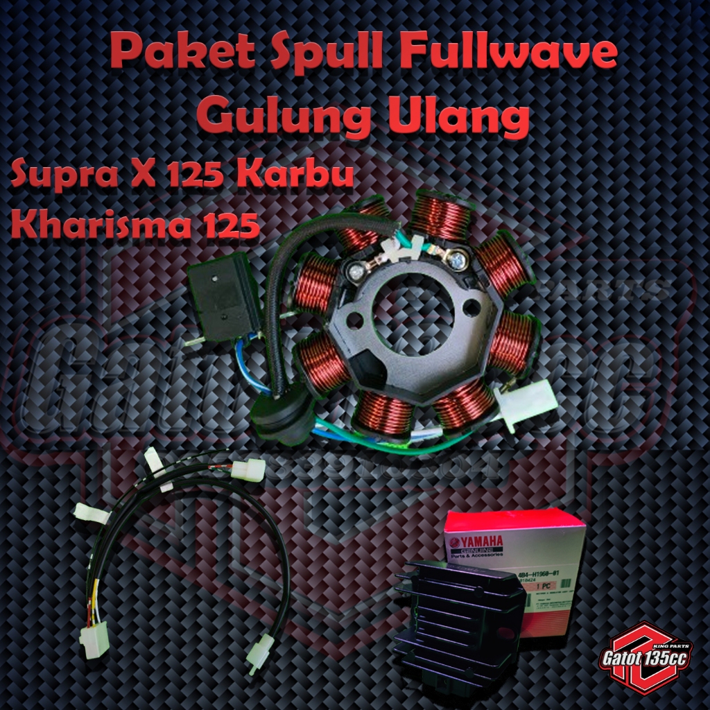 Paket spull Fullwave Supra x 125 karbu karisma 125 set kiprok Nmax original Lilit ulang tembaga Asli