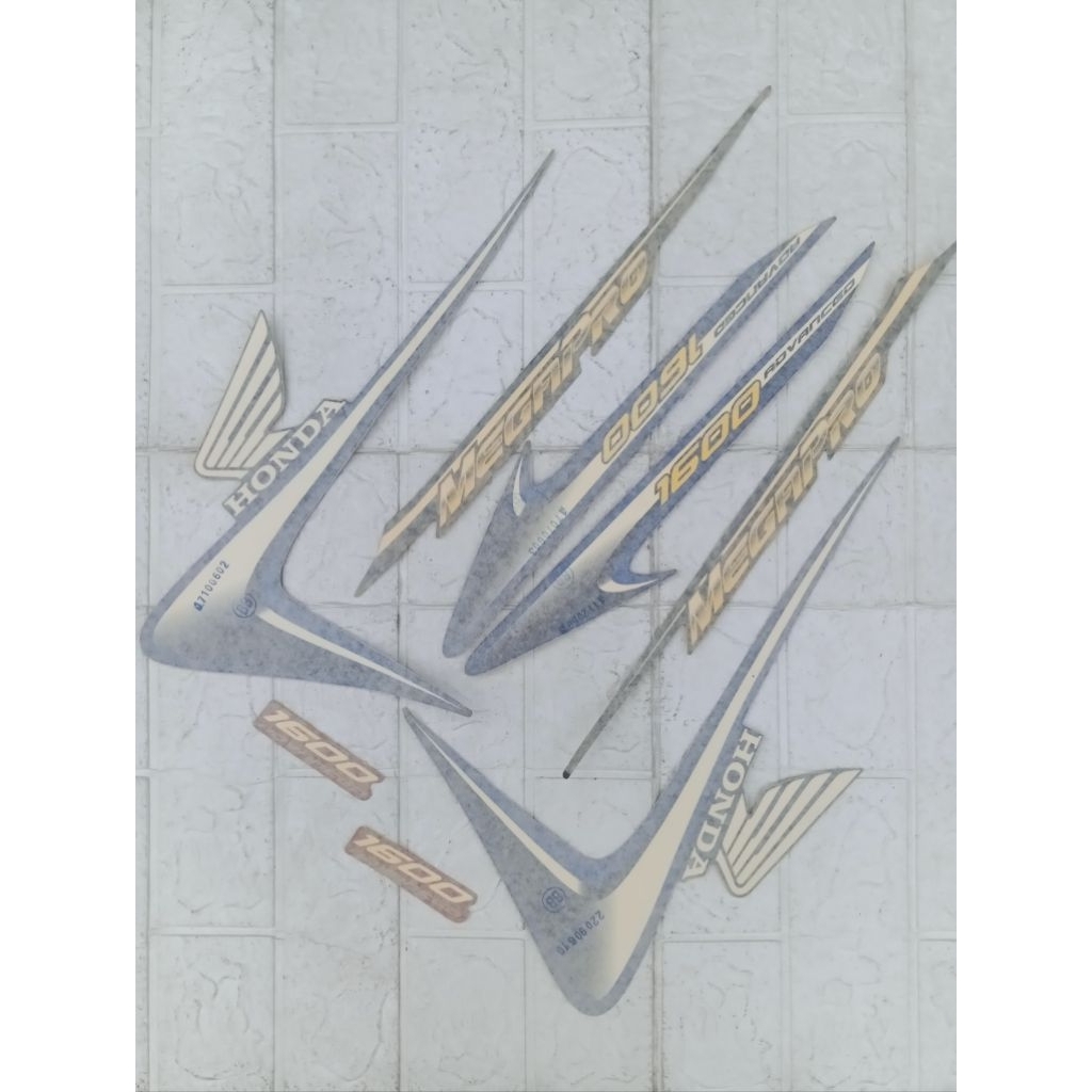 Striping decal body Honda Megapro Primus 2006 2007 biru hitam original NOS
