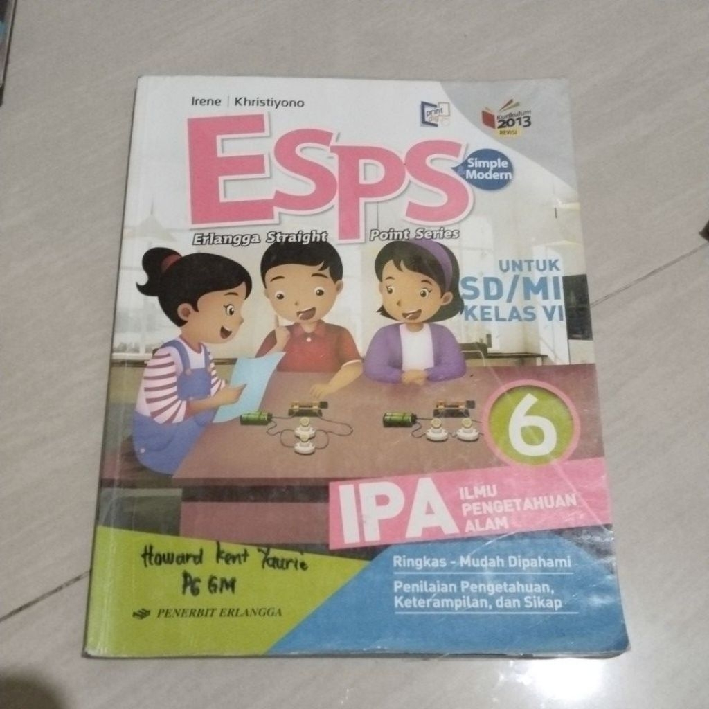 BUKU ORI BUKU ESPS IPA KELAS 6 SD PENERBIT ERLANGGA EDISI REVISI