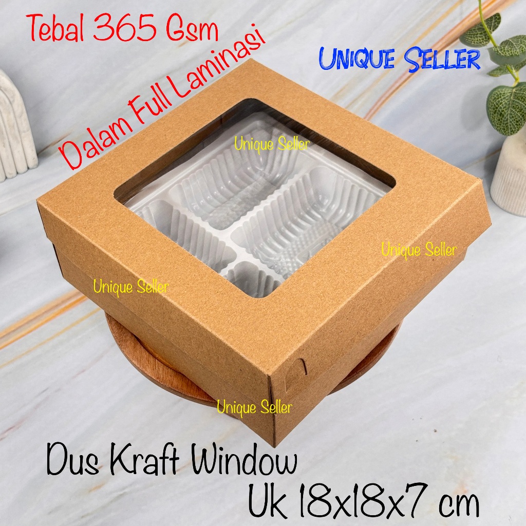 

Dus Box Kotak Nasi R8 KRAFT 18x18x7 Jendela FULL Laminasi 350 Gram / Dus Bos Kotak Hampers R8 Uk 18x18 x 7 KRAFT WINDOW / Dus Box Kotak Kue Roti Snack 18 x 18 x 7 cm