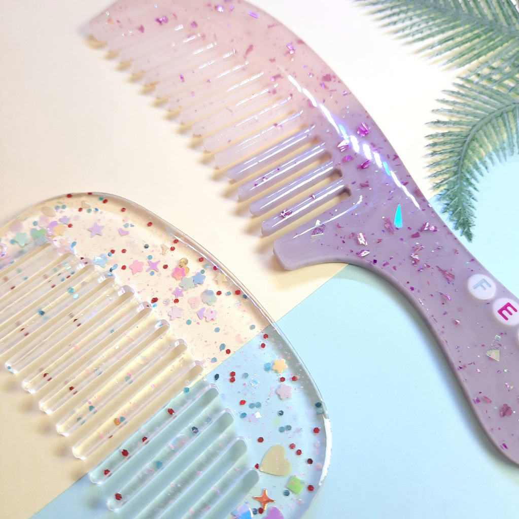 CUSTOM Sisir Rambut Resin/Resin Comb Aksesoris Kado Hadiah Souvenir