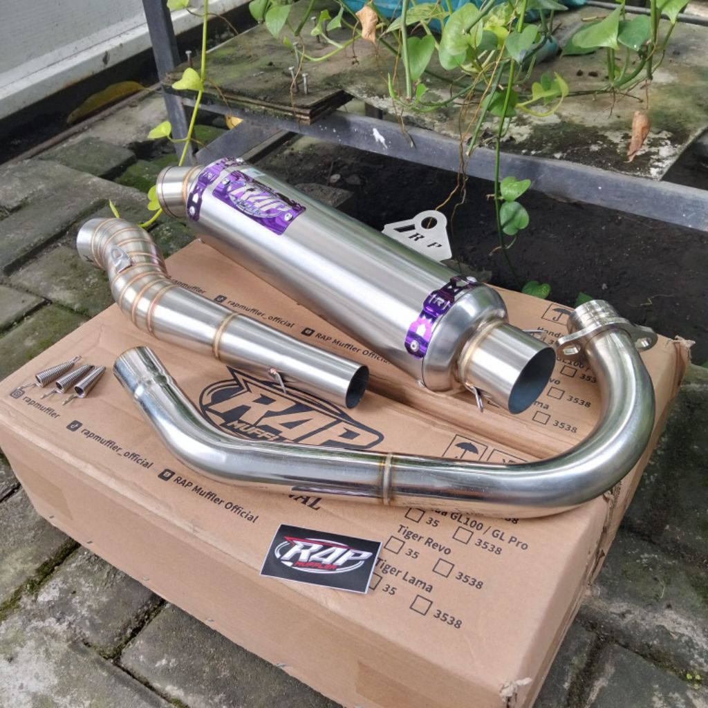 KNALPOT RACING RAP MUFFLER KNALPOT BRONG RAP CB GL100 GL MAX MEGAPRO