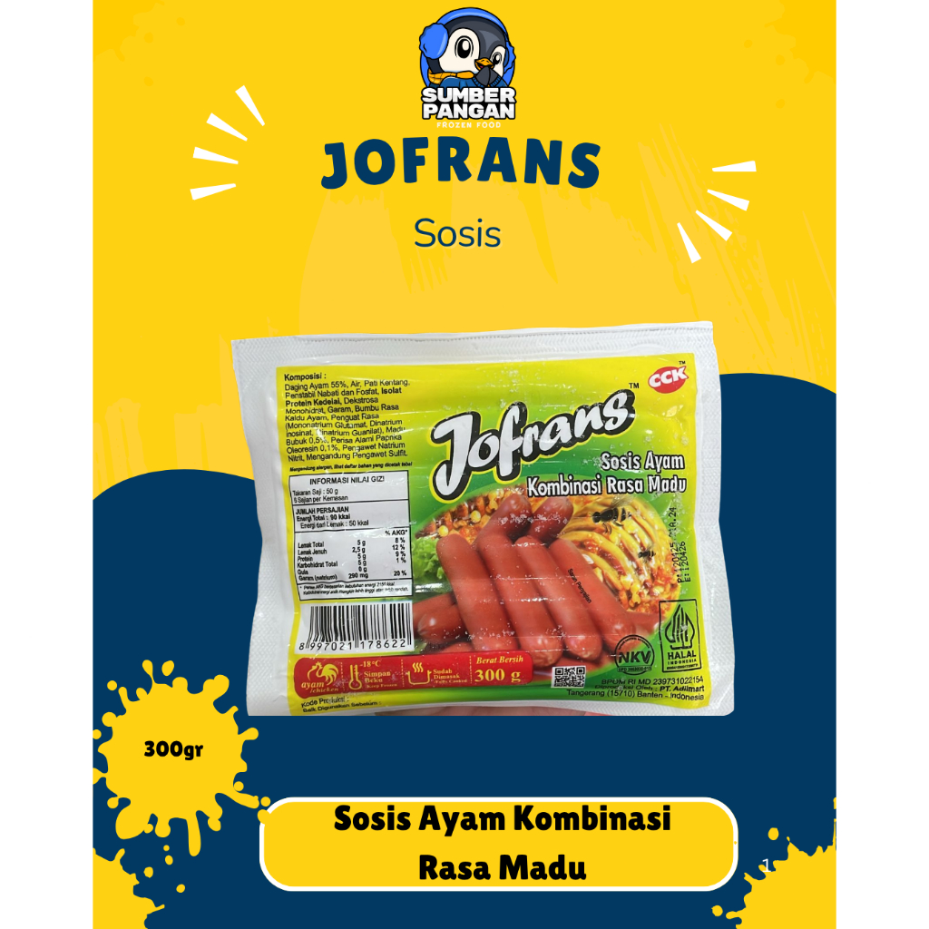 

Jofrans Sosis Ayam Kombnasi Rasa Madu 300gr