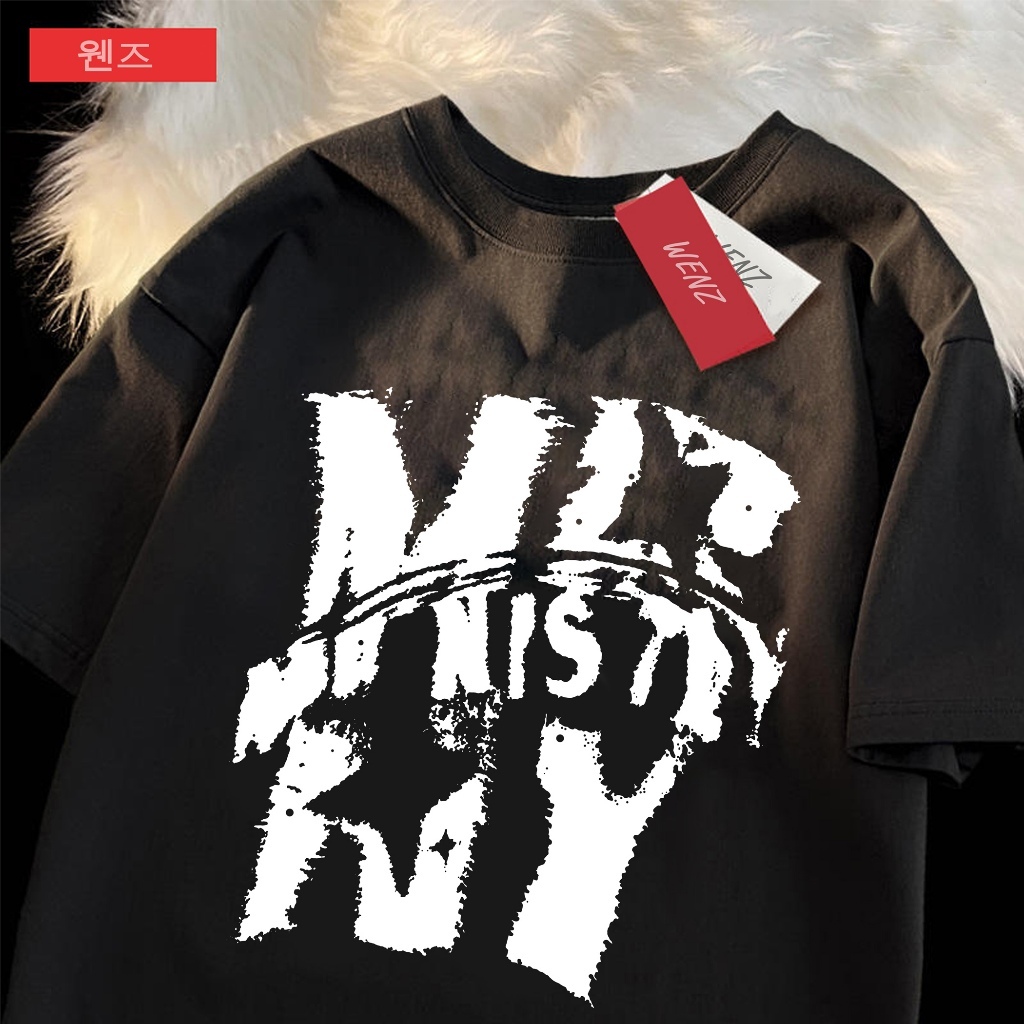 Kaos Lengan Panjang Pria Wanita, Motif Letter Punk, Gaya Metal Korean, Bisa COD