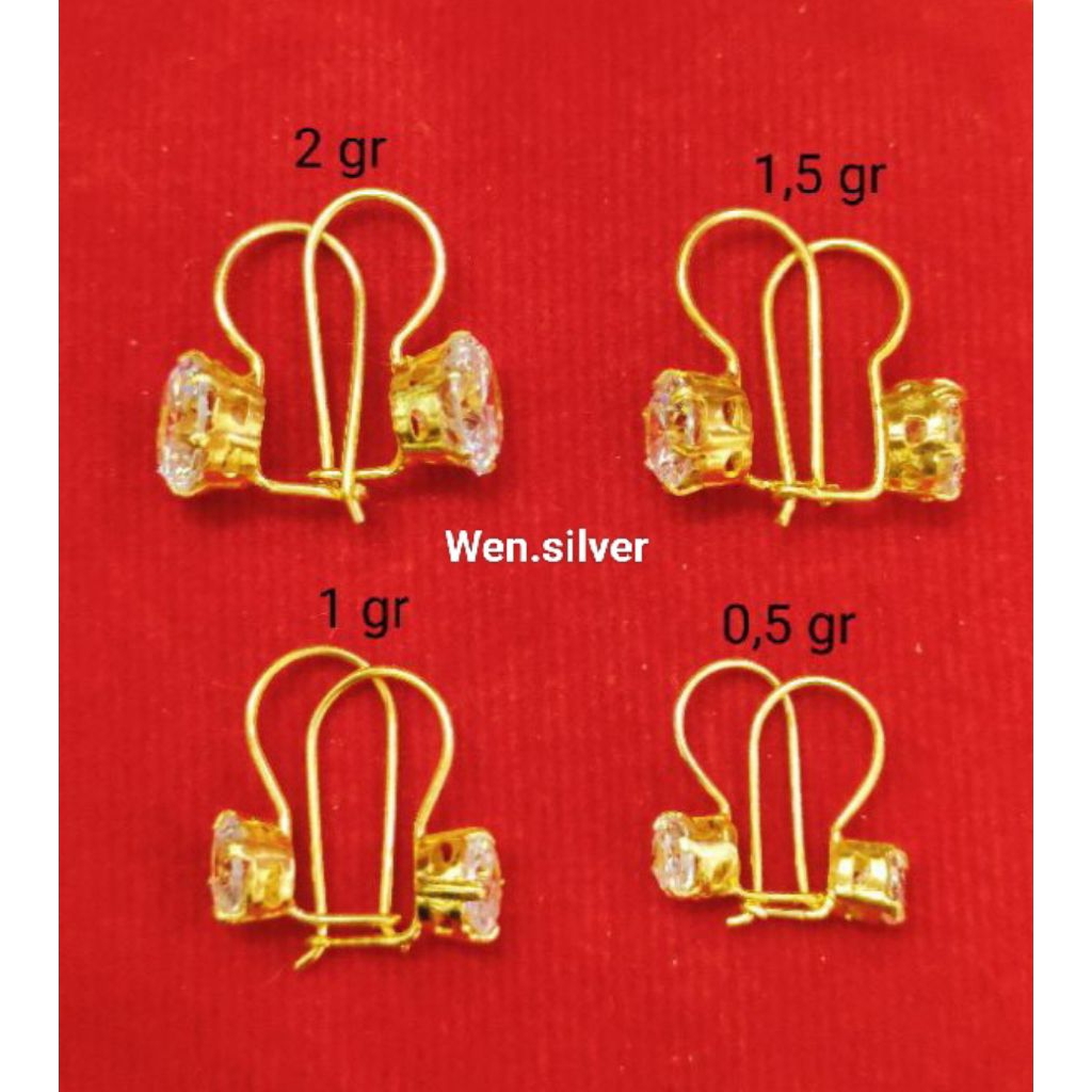 ANTING DESI PERAK 925 ASLI LAPIS EMAS