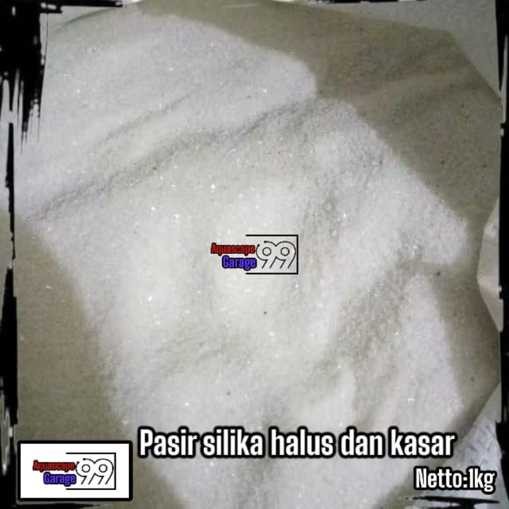 Pasir silika 1kg halus dan kasar/pasir silika putih/pasir aquarium aquascape 1kg