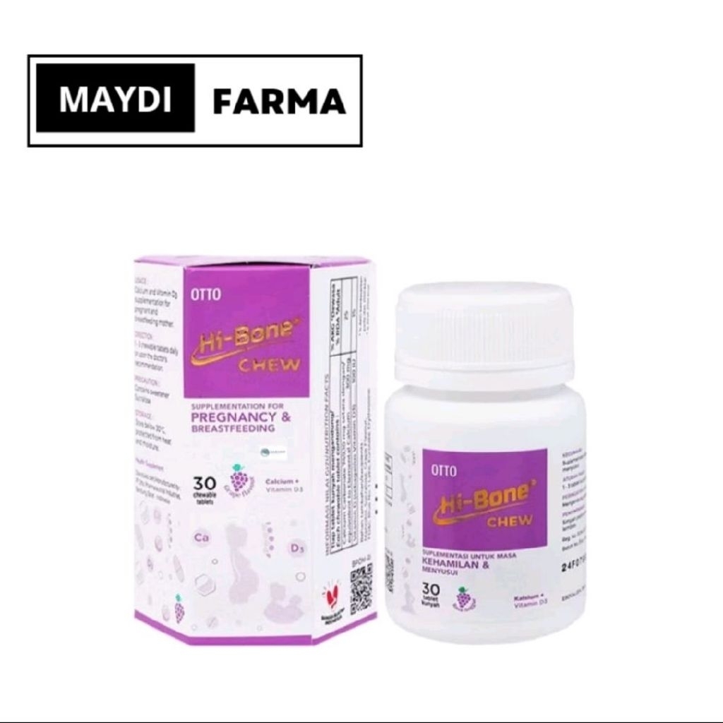 Hi-Bone Chew Grape isi 30 Tablet - Suplemen ibu Hamil dan menyusui