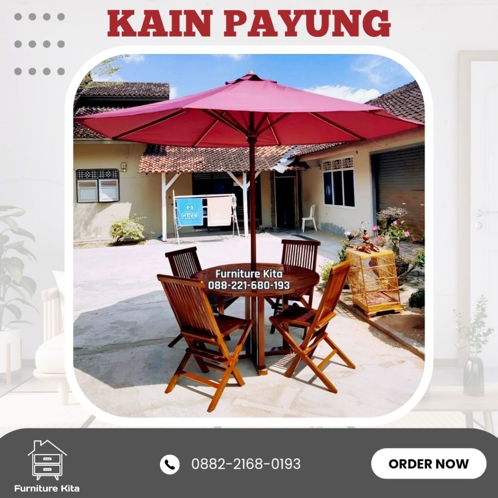 KAIN PAYUNG TAMAN / KAIN TENDA MEJA PAYUNG TAMAN CAFE PANTAI OUTDOOR / KAIN PAYUNG WATERPROOF / KAIN