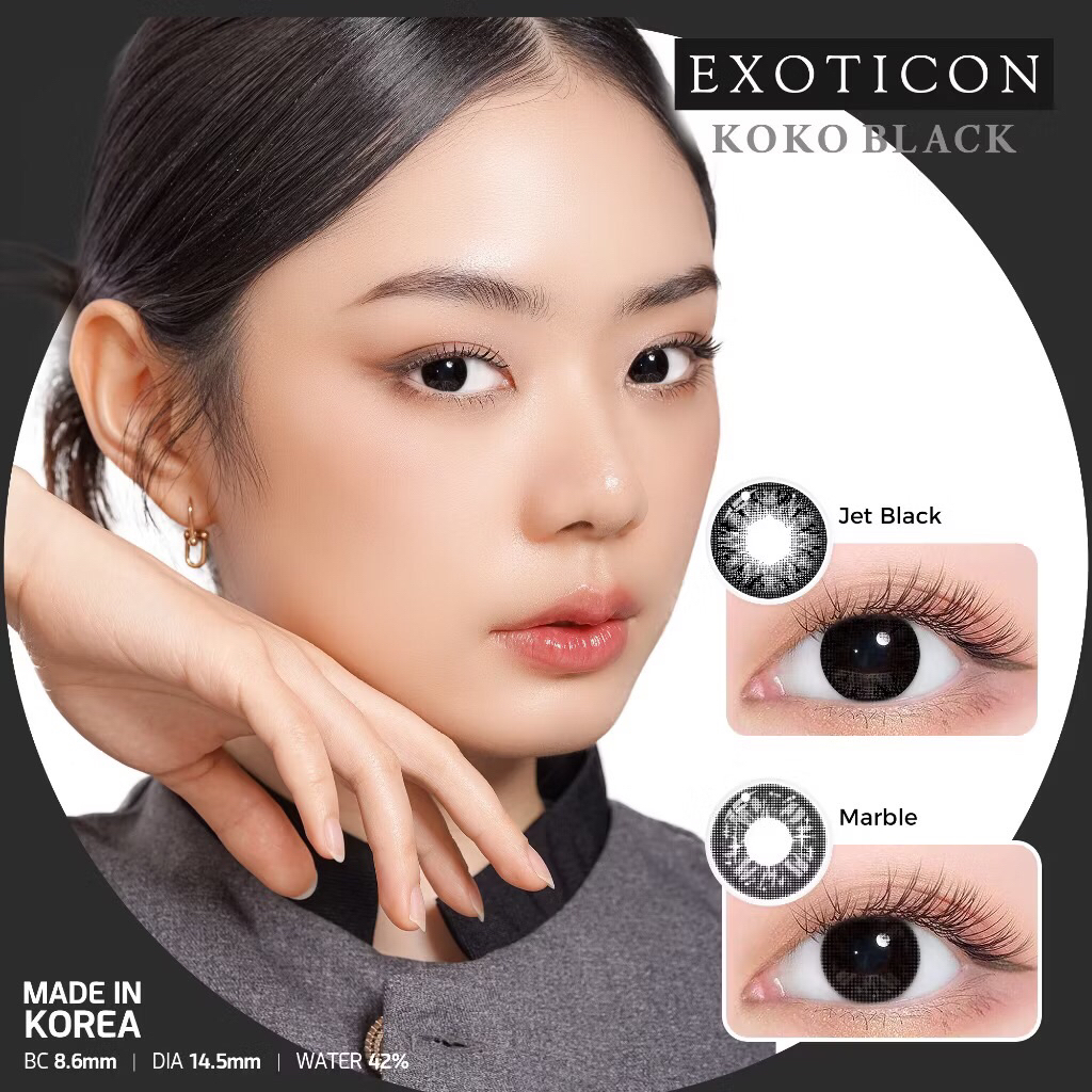 [✅ COD] SOFTLENS X2 KOKO BLACK BY EXOTICON 14.5 MM  - Lensa Kontak Lensa Mata - Nayra Softlens
