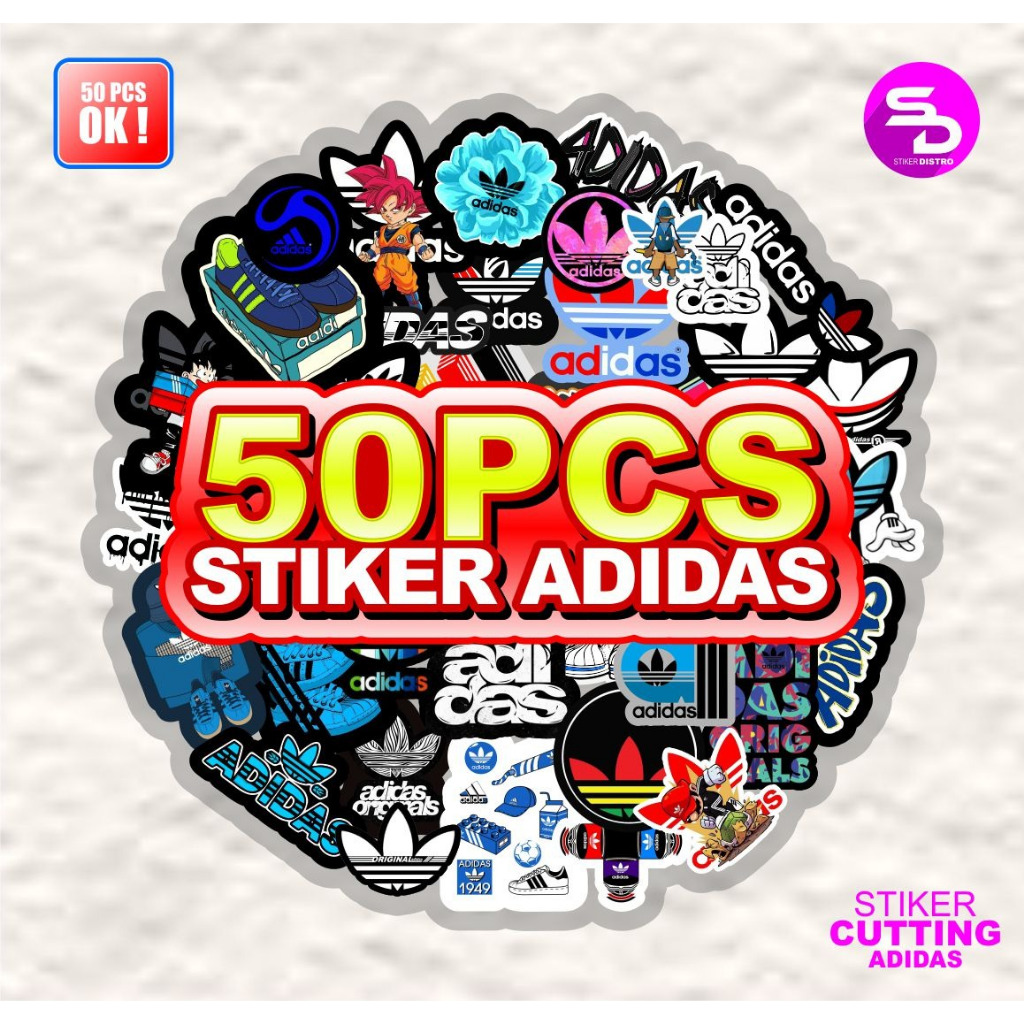 

50pcs stiker pack adidas anti air sudah terpotong