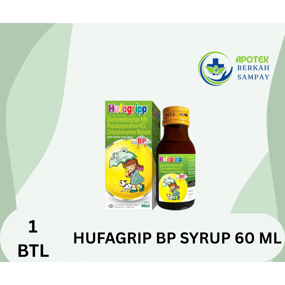 Hufagrip BP Berdahak (Hijau) 60ml / Hufagrip Flu Dan Batuk
