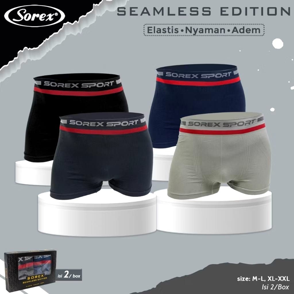 Celana Dalam Pria Sorex Boxer Celana Dalam Cowo Seamless Boxer Sorex