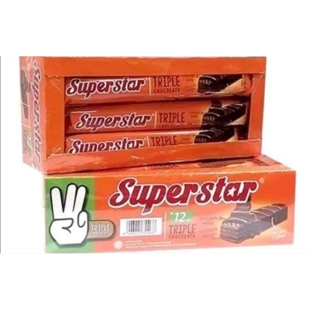 

superstar triple coklat new produk isi 1box isi 20pcs x 16gram...