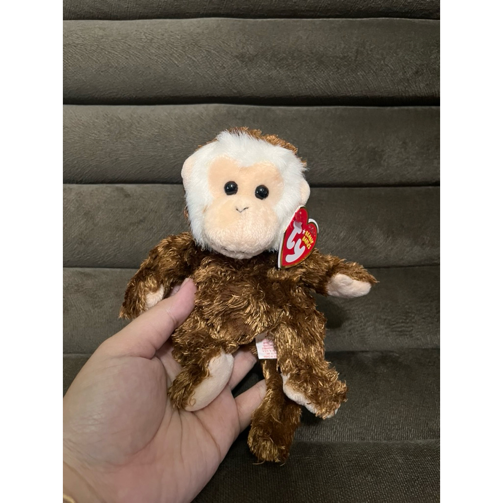 [BARU] Boneka kado/koleksi kecil bulir monyet TY hoodwink monkey beanie baby original newtag