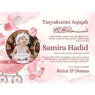 

sticker tasyakuran aqiqah ukuran 8 x 5 cm bahan Chromo free desain termurah - DS