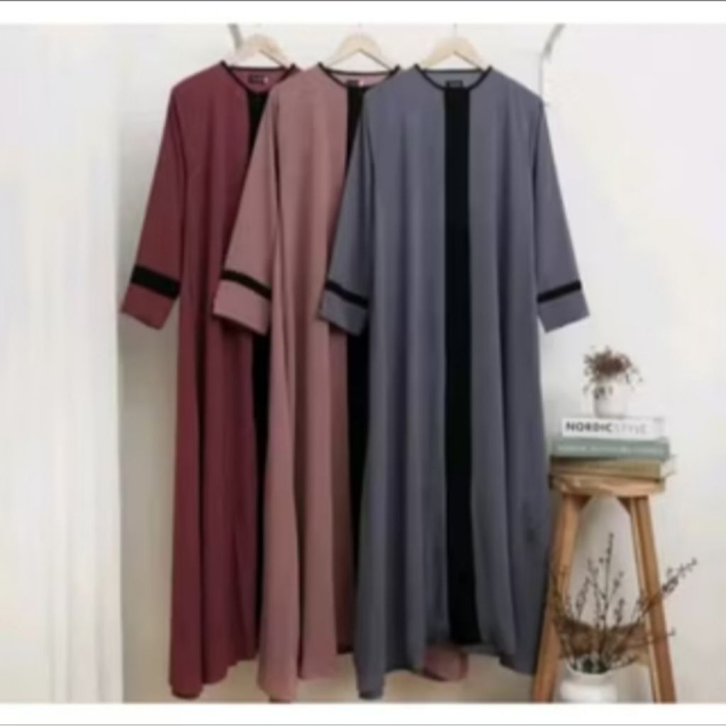abaya Turkey kombinasi wanita Muslim//gamis abaya kombinasi arab Saudi basic terlaris
