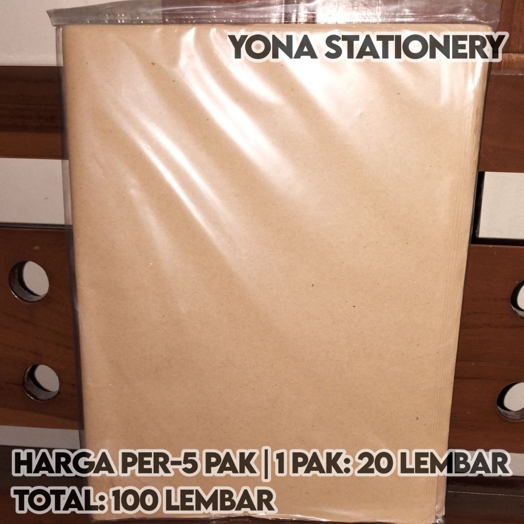 

Sampul Coklat Polos Quarto | Harga Per-5 Pak | 1 Pak: 20 Lembar | Total: 100 Lembar