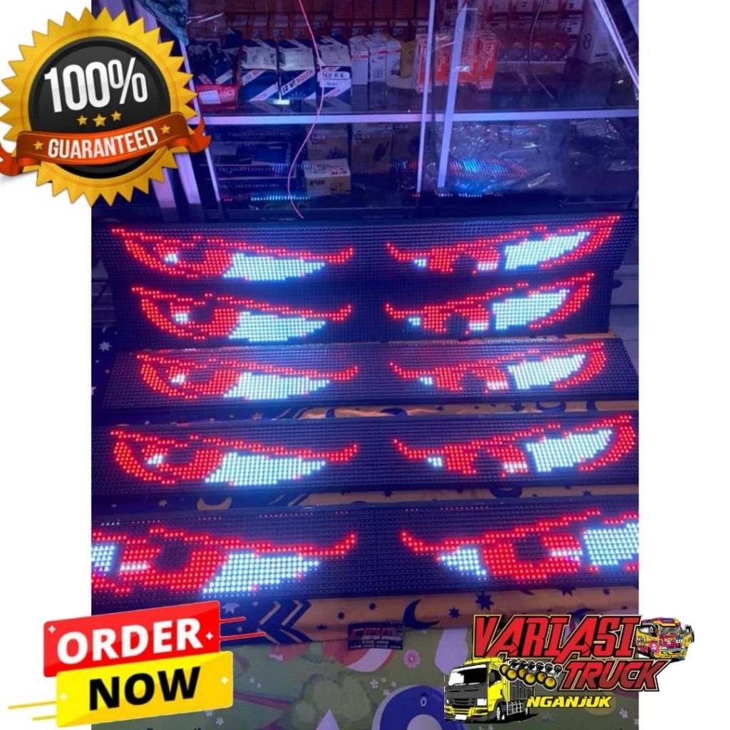 RUNNING TEXT P5 MATA MODEL SLIM LENGKUNG UNTUK PICKUP, TRUCK DAN BIG BUS