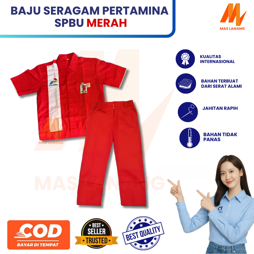 SERAGAM SPBU | BAJU PERTAMINA | SERAGAM PERTAMINA | SPBU SATU SET | SERAGAM PERTAMINA BAJU CELANA