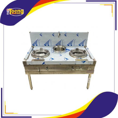 GAS KWALI RANGE 2 BURNER+1 SOUP RING CS-1480DX GETRA