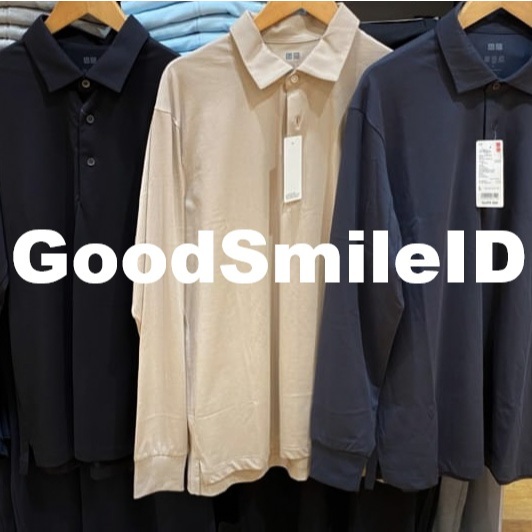 SALE Men AIRism Kaos Polo Katun Proteksi Sinar UV Protection Lengan Panjang Pria JASTIP UNIQLO