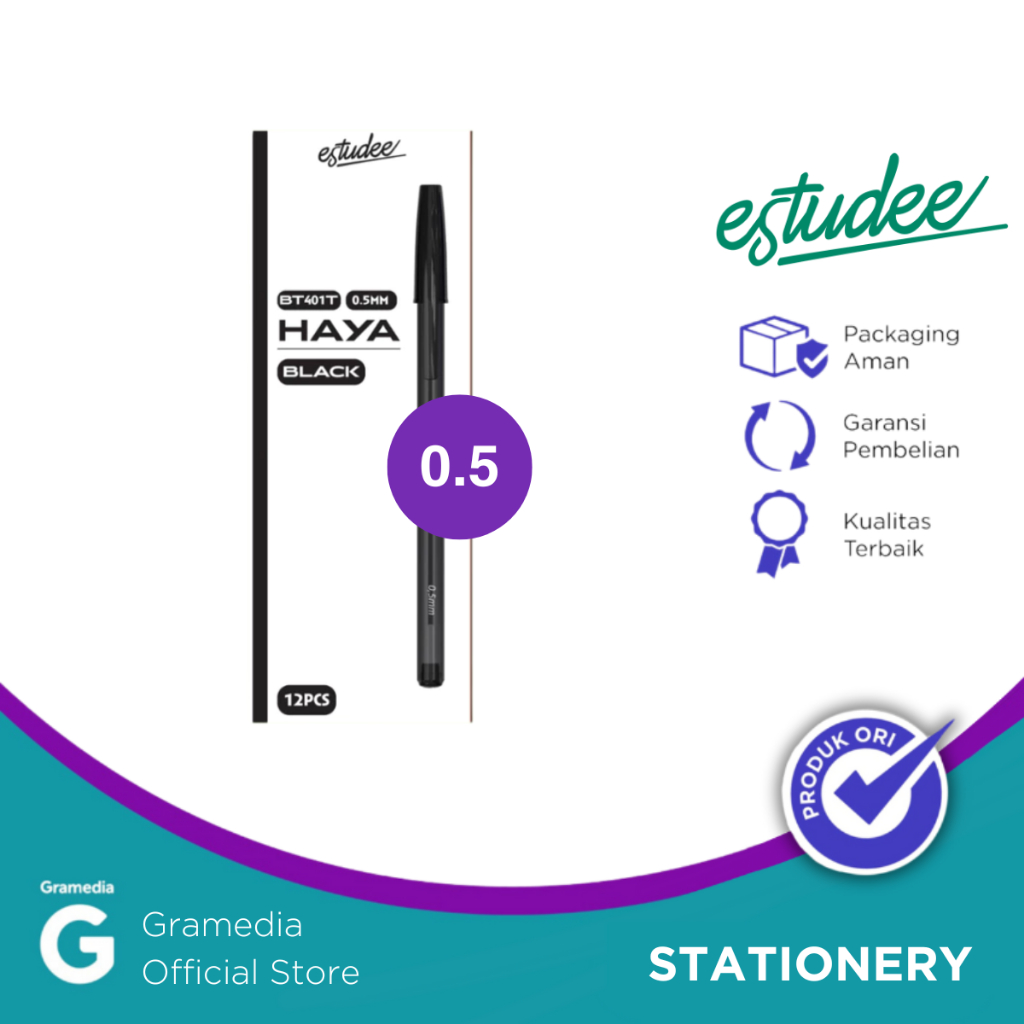 

Gramedia Pettarani - BALLPOINT ESTUDEE HAYA 0.5MM BLACK SET 12PCS