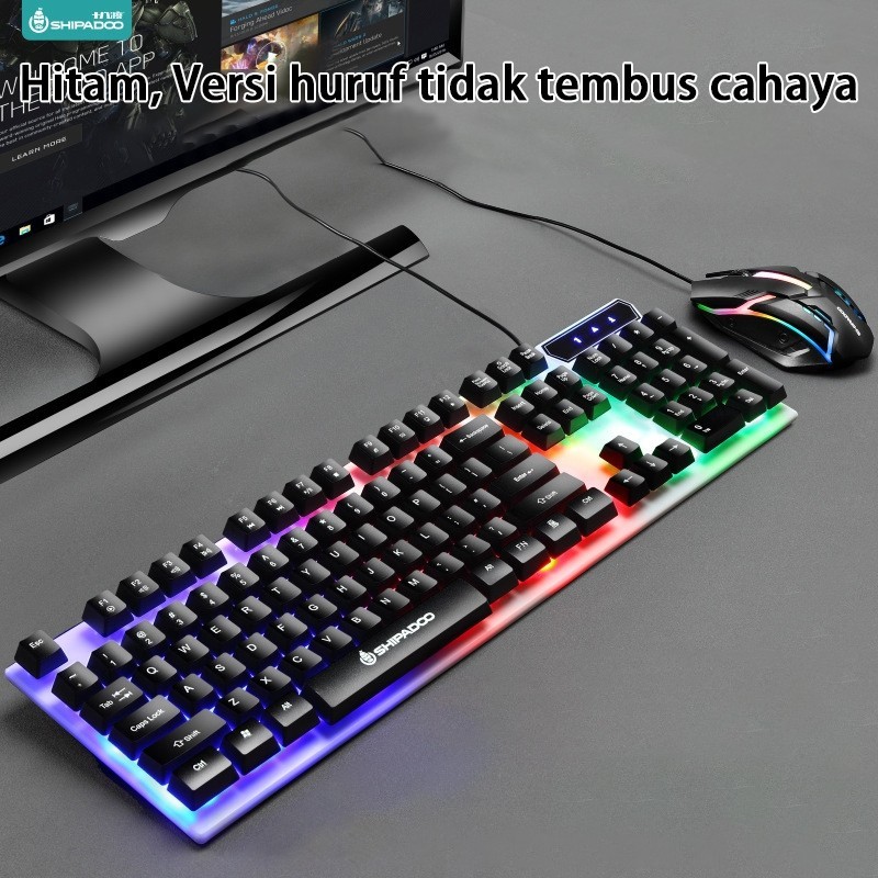 Kombo Gaming Keyboard Mekanikal RGB dan Mouse – Keyboard 104 Tombol untuk Laptop, PC, dan Hp