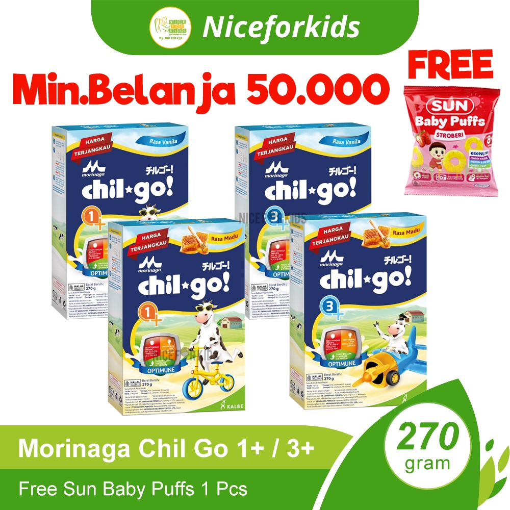 

Susu Chil Go Powder 270gr Morinaga Susu Pertumbuhan Anak Chilgo bubuk 1+ 3+ 270gr Gram
