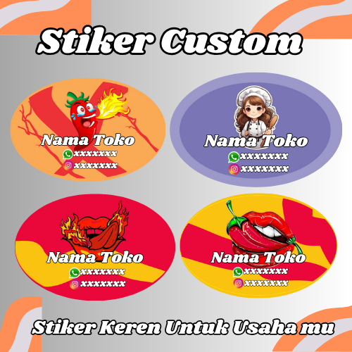 

STIKER OVAL / STIKER LONJONG / STICKER / STIKER / STIKER COSTUM OVAL NAMA TOKOMU\STIKER MAKANAN\STIKER CEMILAN\STIKER LUCU