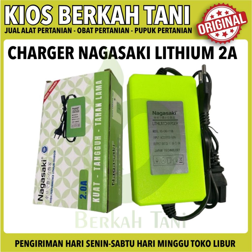 CHARGER AKI NAGASAKI ORIGINAL LITHIUM TANGKI SPRAYER ELEKTRIK CAS TANGKI SEMPROTAN Electric BATERAI