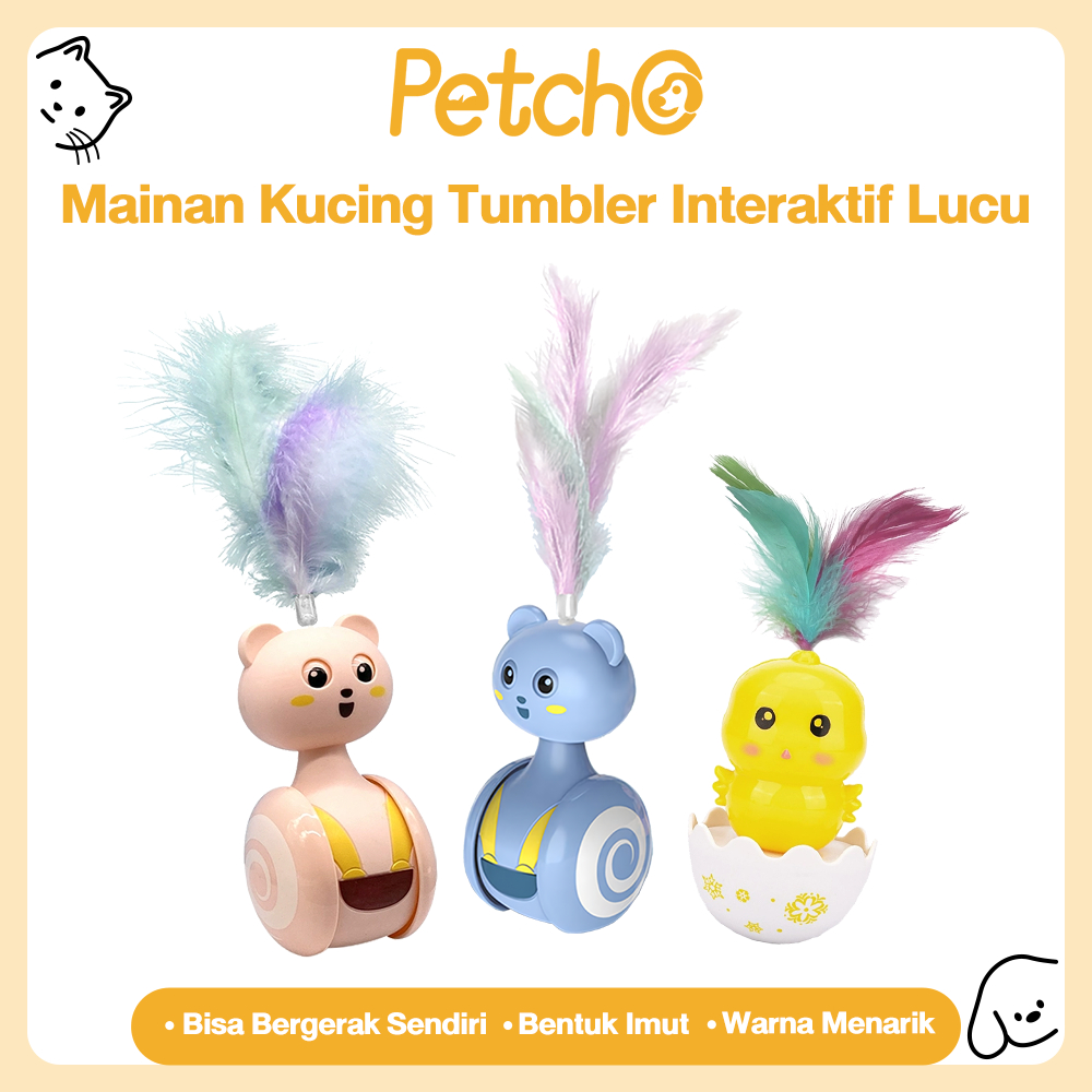Petcho Mainan Kucing Interaktif Otomatis Tidak Pakai Baterai Bisa Bergerak Sendiri Tumbler Lucu