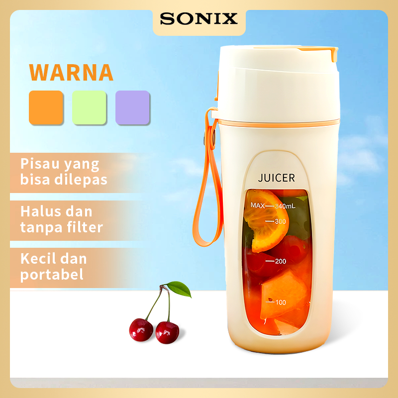 Sonix Basic Portable Mini Juice Cup SJC01 Blender Juicer Portable Usb Rechargeable Ice Crusher 400ML