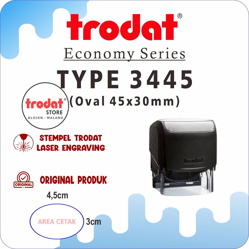 

stempel trodat 3445 Oval (45 mm) Stempel toko usaha instansi dll