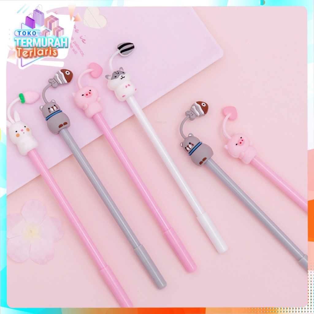 

TTT Pena Gel Karakter Binatang Pen Hewat Lucu Pulpen Gel Kualitas