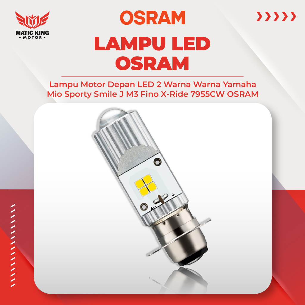 OSRAM Lampu LED Depan Motor Mio Sporty Smile J M3 S Z Fino Xride Soul GT Xeon Nouvo Vega Jupiter Z M