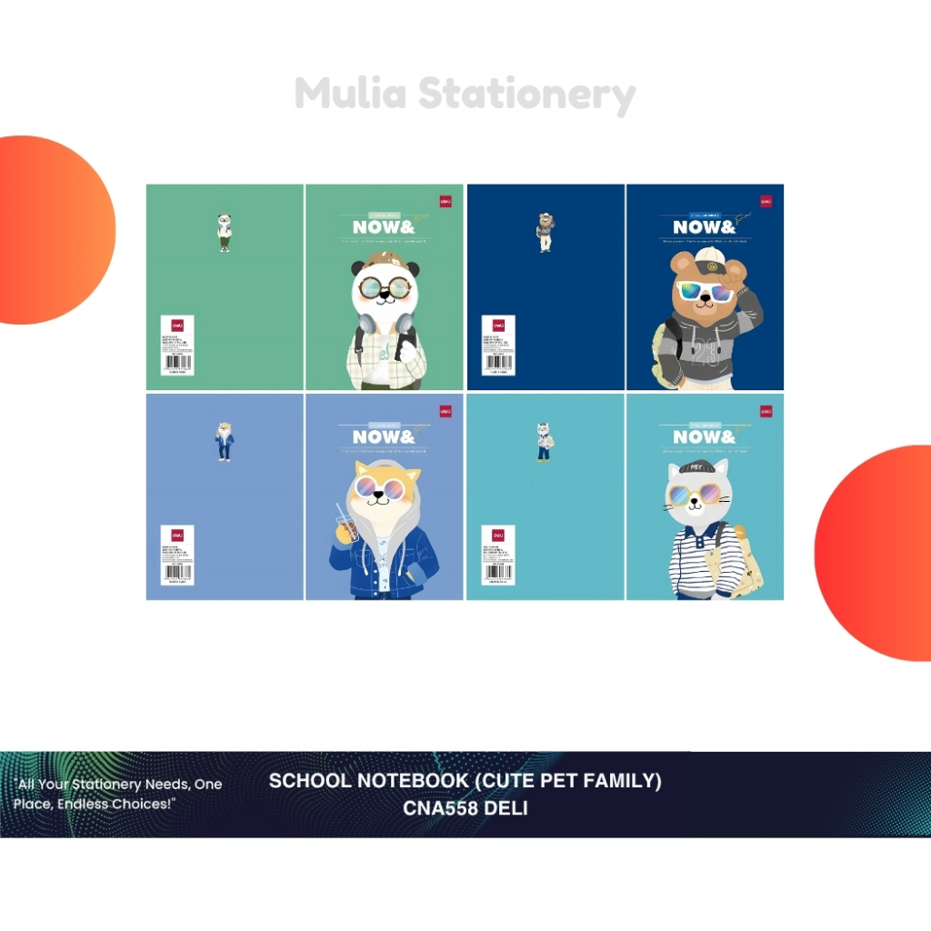 

(1 Pak isi 10) Buku Tulis Deli CUTE PET FAMILY 58 Lembar CNA558 | Buku Tulis Sekolah - Sekolah & Kantor | Perlengkapan Sekolah