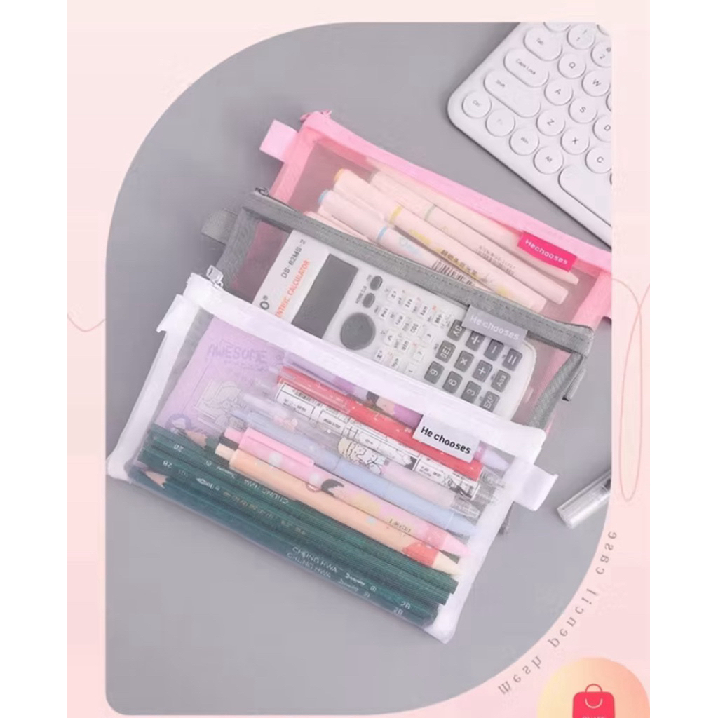 

Zipper Bag B6 / Tempat Pensil / Zipper Map / Tas Kosmetik / Kotak Pensil / Tas Jaring Resleting / Pouch Makeup