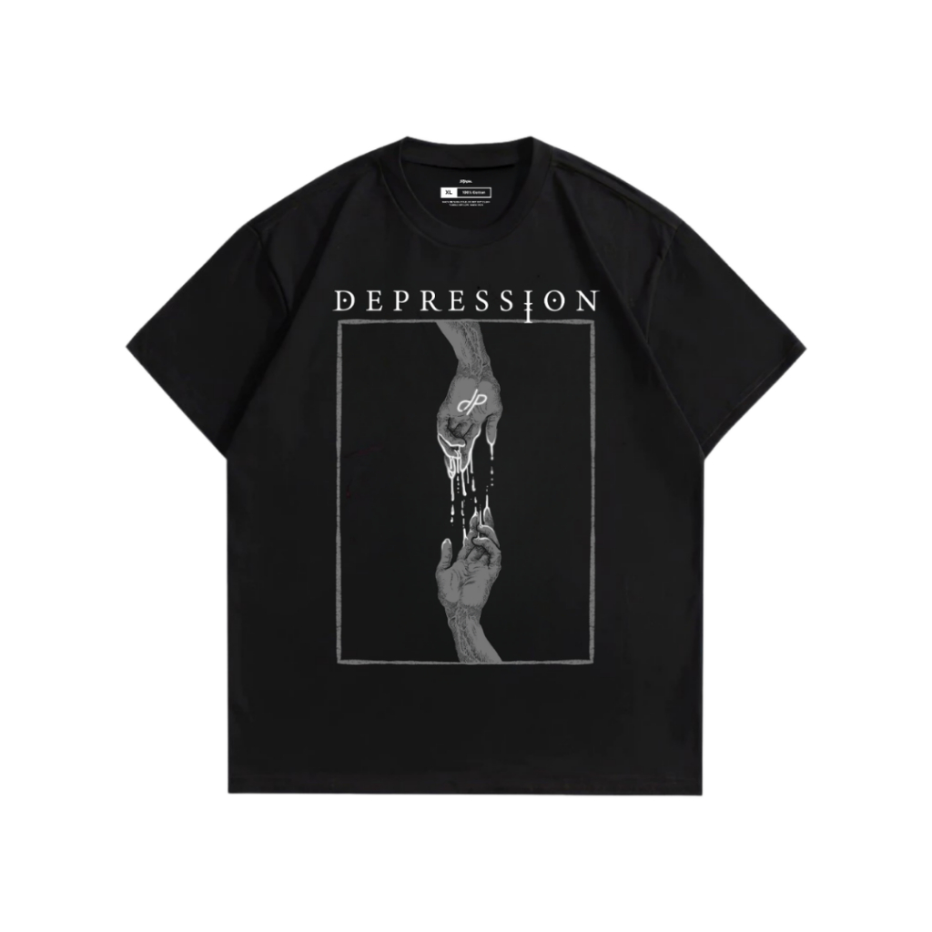 Kaos DEPRESSION Hitam | Hand
