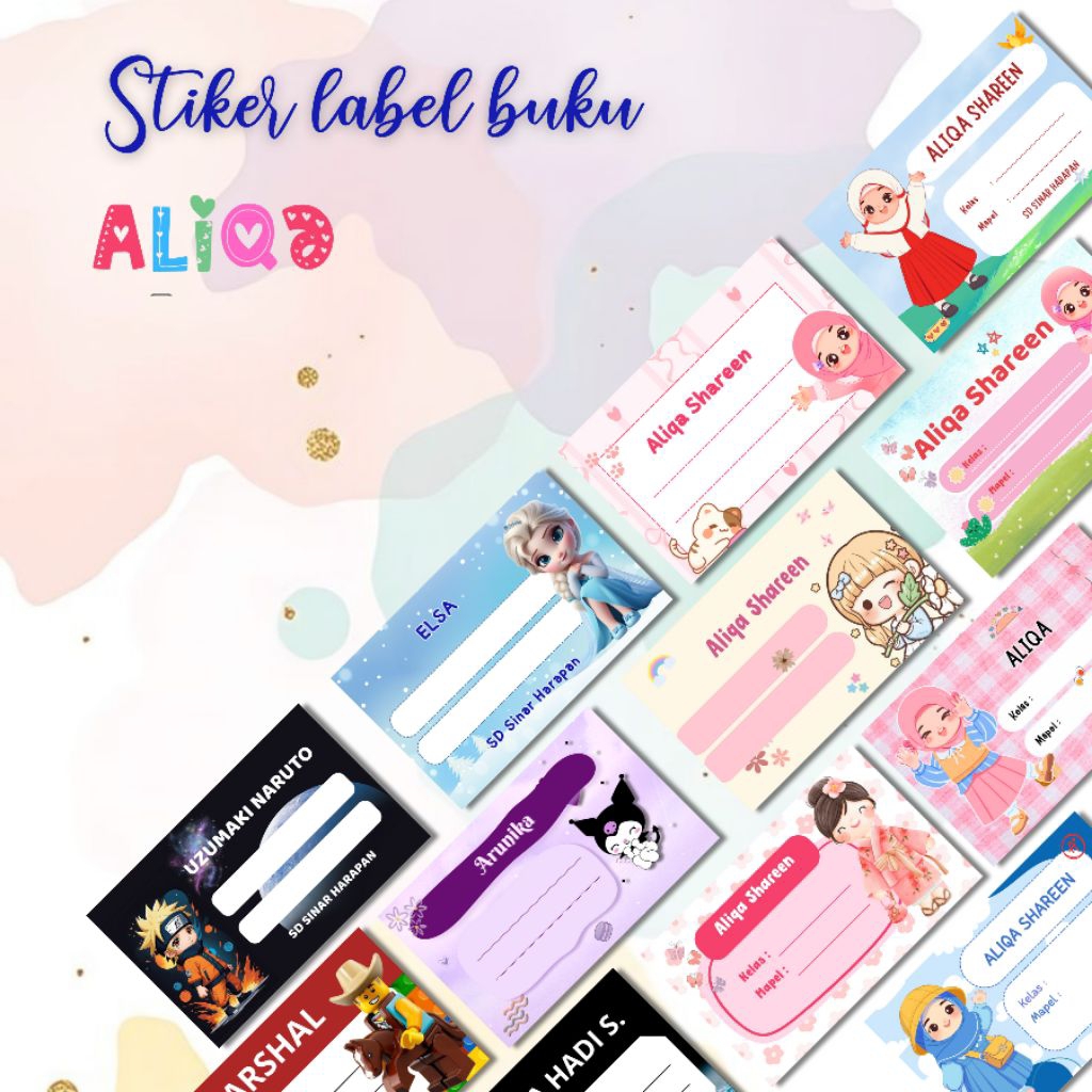 

STIKER LABEL BUKU PELAJARAN CUSTOM NAMA ANAK BISA PAKE FOTO, PAKE NAMA DAN NAMA SEKOLAH