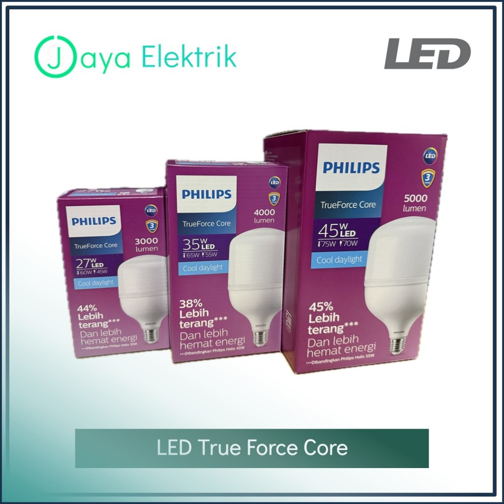 PHILIPS Lampu LED TrueForce Core 27W 35W 45W Putih - Bohlam Jumbo TForce 27 35 45 Watt