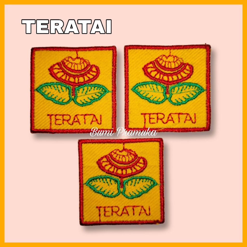 Tanda regu pramuka putri bordir bunga teratai Bet bordir tanda regu teratai