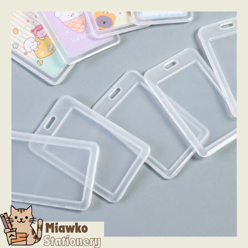 

ID Card Holder Polos Transparan Name Tag Gantungan Kartu Nama Vertical Potrait