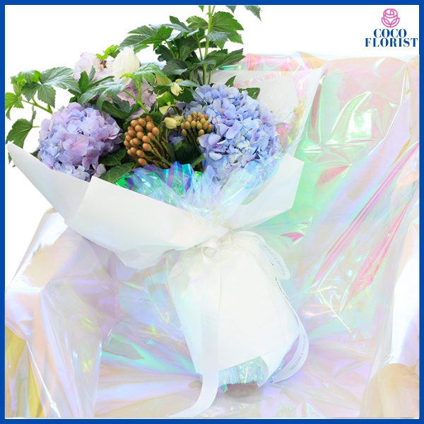 

PACK 20 HOLOGRAM CELLOPHANE Kertas Buket Bening WRAPPING PAPER Waterproof Hand Bouquet KB6045