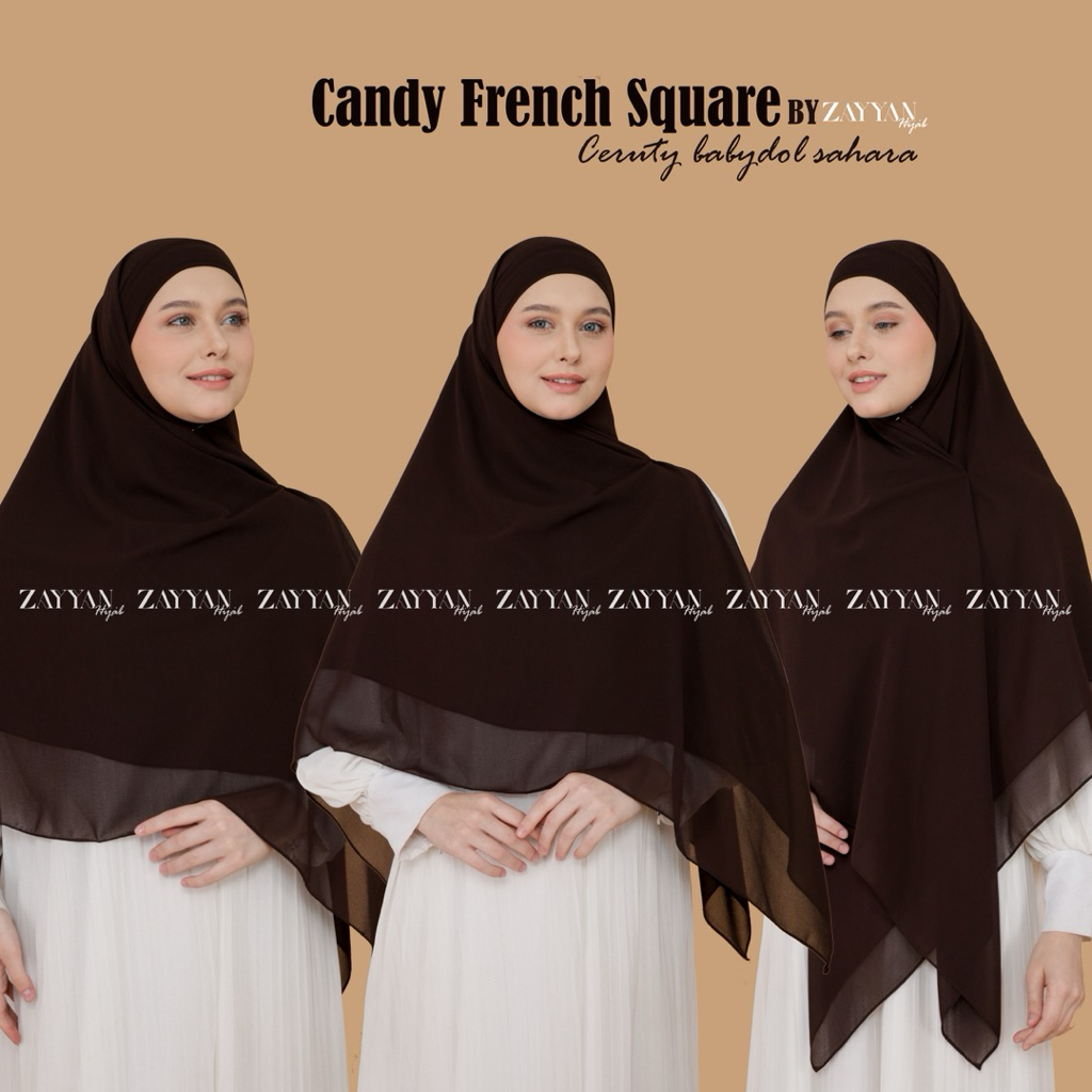 Hai ZAYYAN. Candy French Square Bandana Ceruty babydoll Sahara Syari 145x145cm