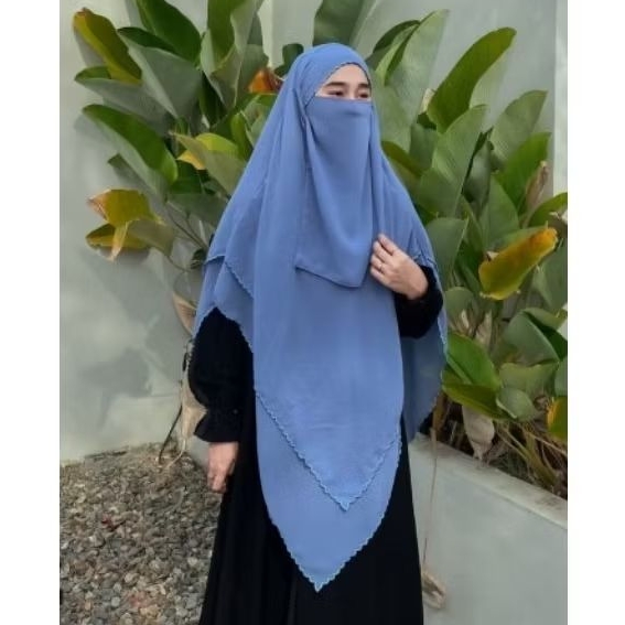 French Khimar Ceruty Bordir