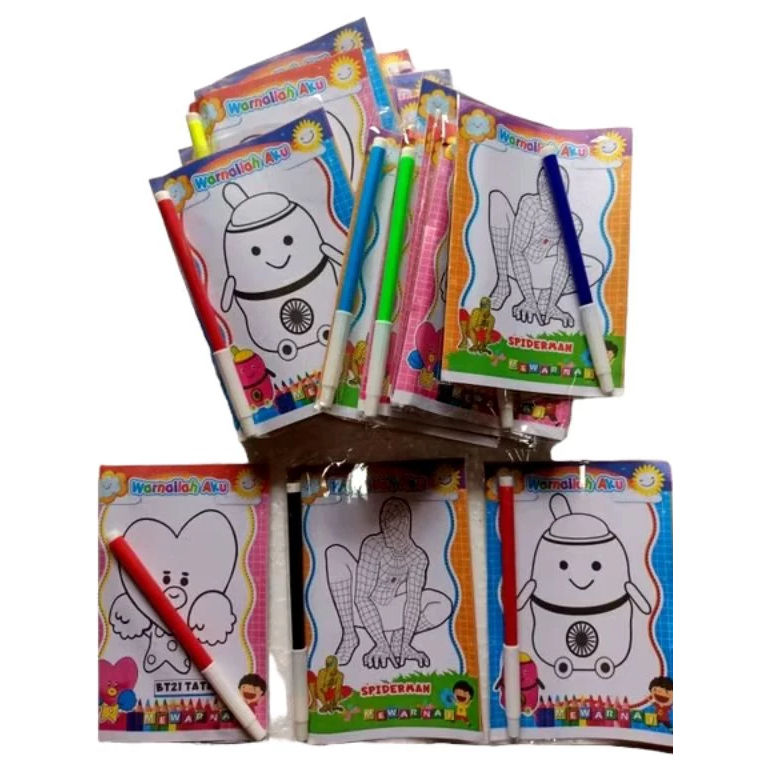 

20Pcs Spidol Mewarnai Anak Desain Unik Murah