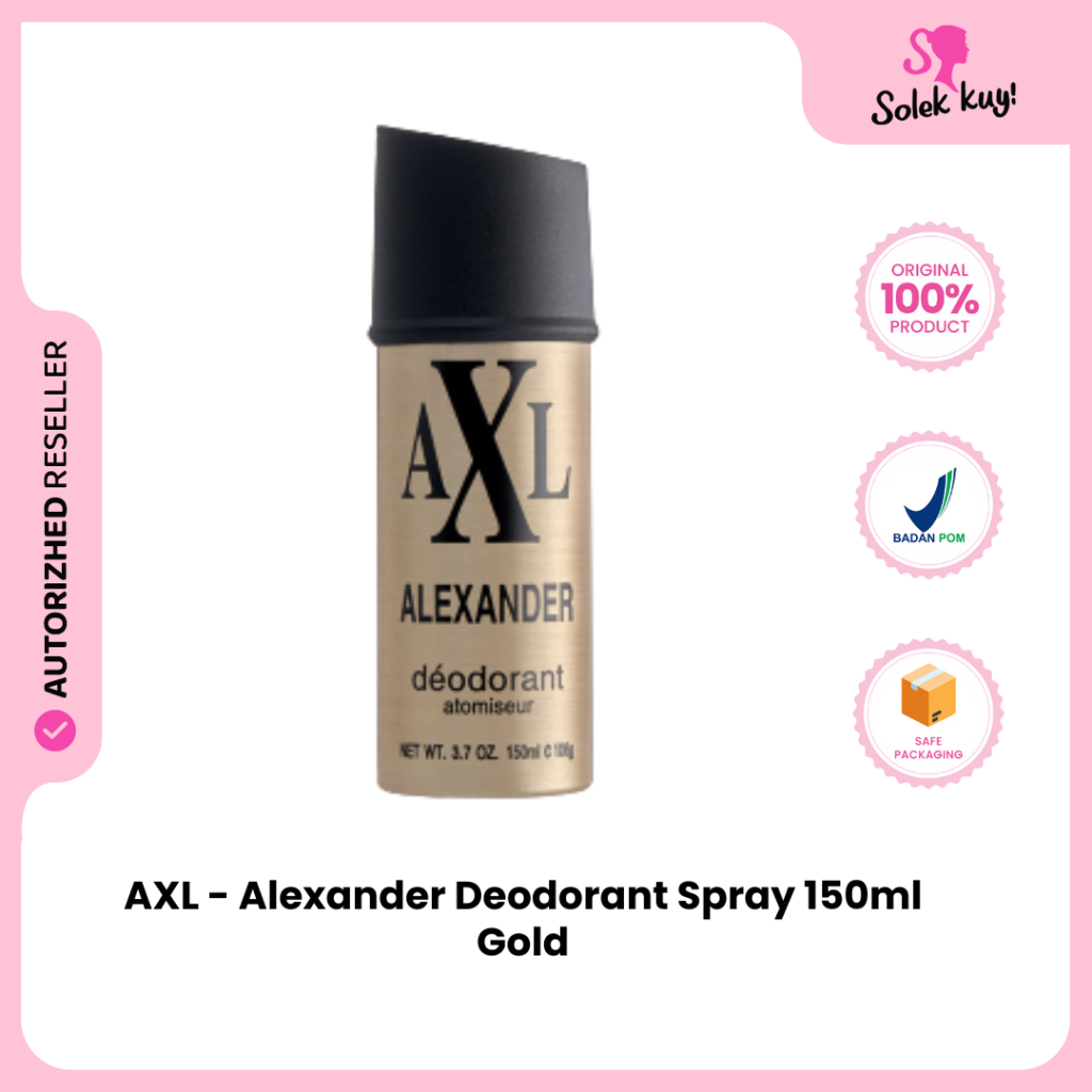 AXL Alexander deodorant body spray man pria - extra lasting - natural spray parfum GOLD 150ml