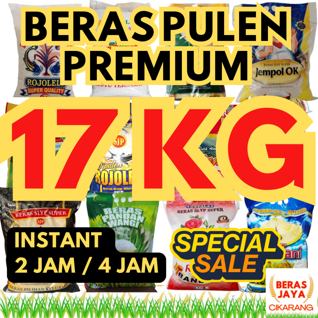 

(SPESIAL SALE SHOPEE!!) Promoo Beras Kualitas Terjamin Bersih Bebas Kutu Super Pulen 17 kg Murah