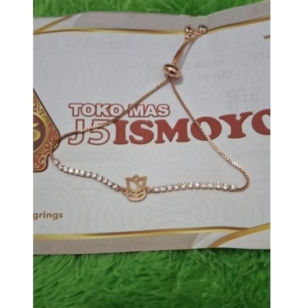 Gelang Tali Serut Rose Gold Variasi Tulipe Semar Ismoyo J5