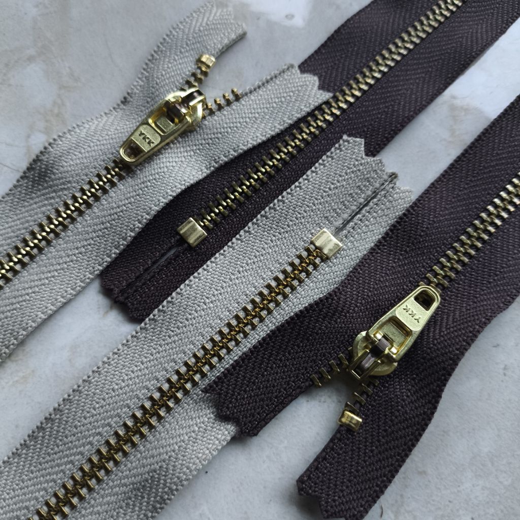 1 Lsn (12 pcs) MGC-49 YKK Original Levis/Jeans/Chinos Cream & Brown Gold Brass